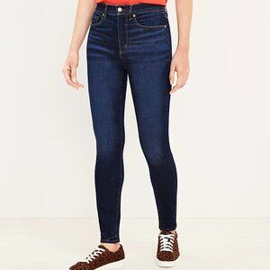 LOFT Curvy High Rise Sculpt Jeggings Dark Indigo Wash 28/6